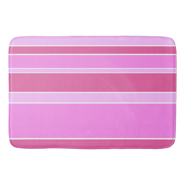 Pink stripes bath mat (Front)
