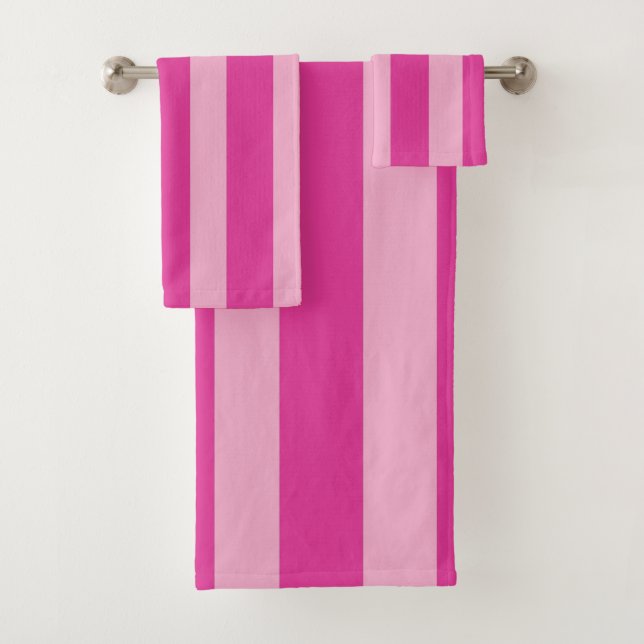 Pink Stripes  Bath Towel Set (Insitu)