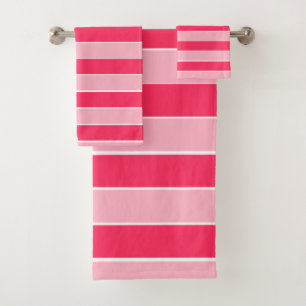 Pink Stripes  Bath Towel Set
