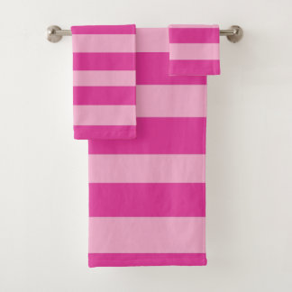 Pink Stripes Bath Towel Set