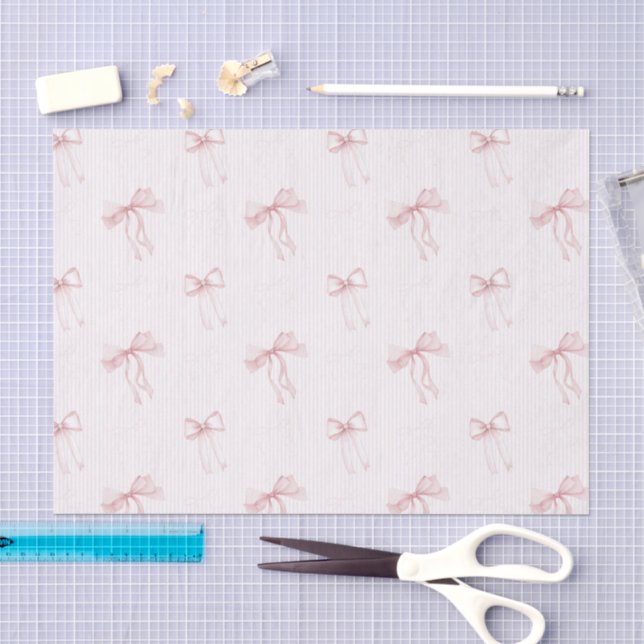 Pink Stripes Bows Birthday Tissue Paper (Craft)
