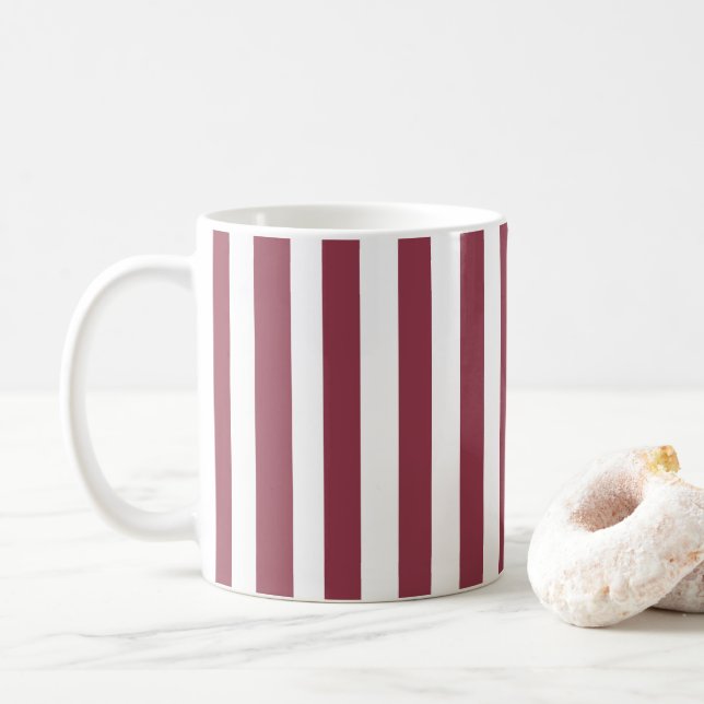 Pink Stripes Coffee Mug (With Donut)