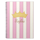 Pink Stripes Crowé Monogramme Princesse Journal