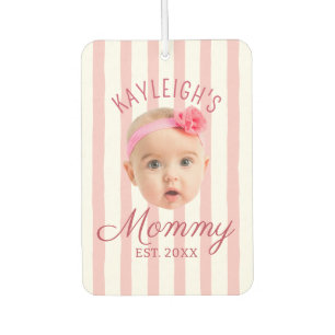 Pink Stripes Custom Face Photo Keepsake Mom Mommy Air Freshener