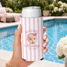 Pink Stripes Custom Face Photo Keepsake Mom Mommy
