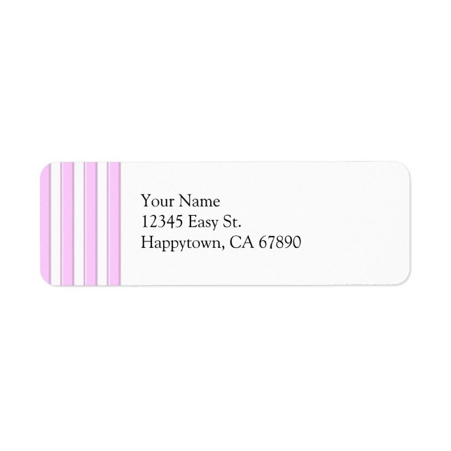 Pink Stripes Custom Label Template (Front)