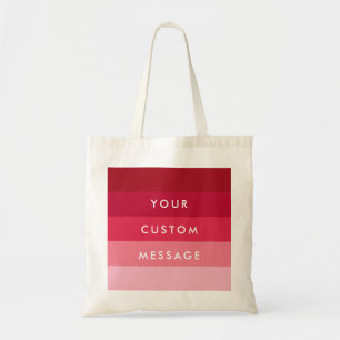 Pink stripes custom text tote bag
