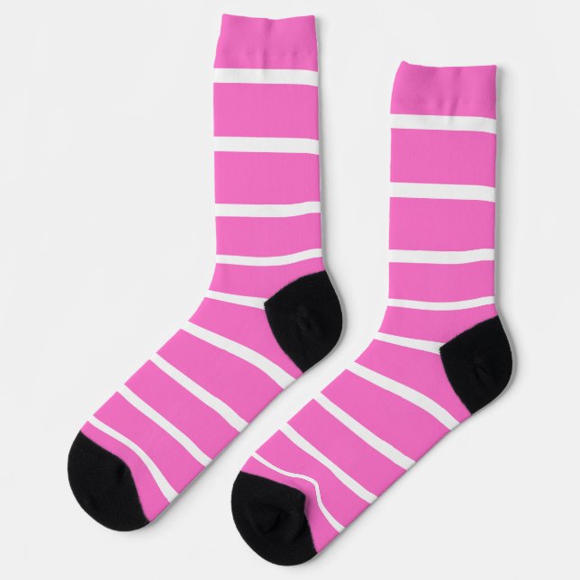 Pink Stripes Design  Socks (Left)