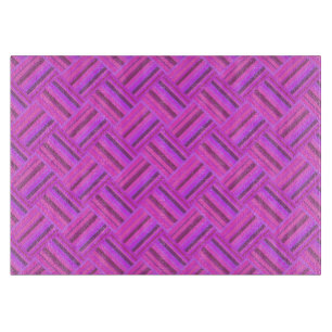 Pink stripes diagonal weave pattern cutting board