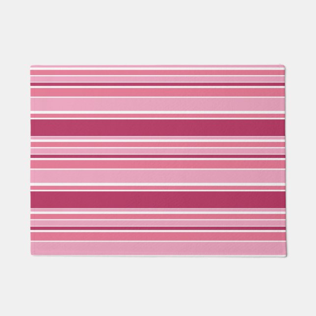 Pink stripes doormat (Front)