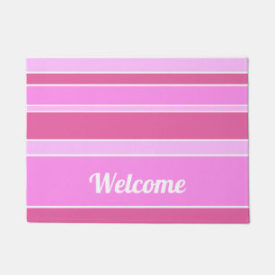 Pink stripes doormat