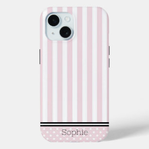 Pink Stripes & Dots Custom Samsung iPhone 15 Case