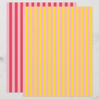 Pink stripes double-sided scrapbook paper