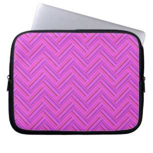 Pink stripes double weave pattern laptop sleeve