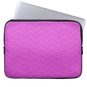 Pink stripes double weave pattern laptop sleeve