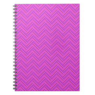 Pink stripes double weave pattern notebook