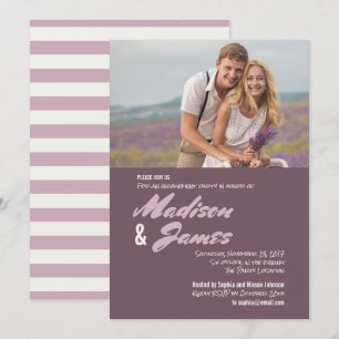 Pink Stripes   Engagement Party Invitations