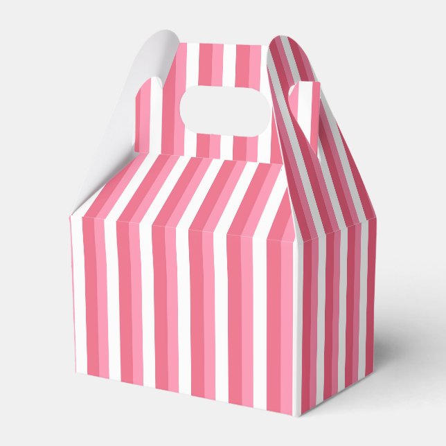 Pink Stripes Favor Box (Front Side)