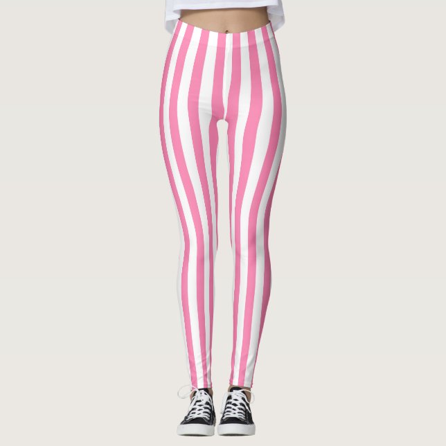Pink Stripes for Spring Leggings (Front)