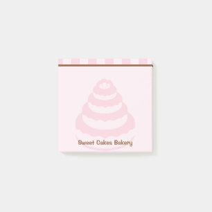 Pink Stripes Gâteau Boulangerie Post-It Notepad