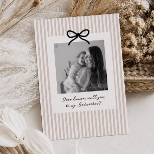Pink Stripes Godmother Proposal Invitation