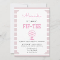 Pink Stripes Golf 50th Birthday