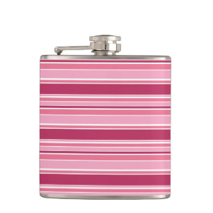 Pink stripes hip flask