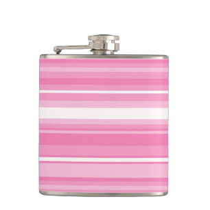Pink stripes hip flask
