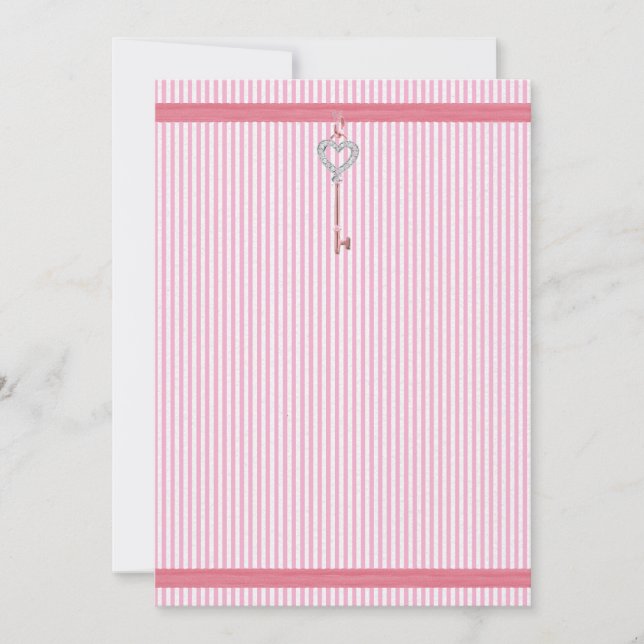 Pink Stripes Invitation (Front)