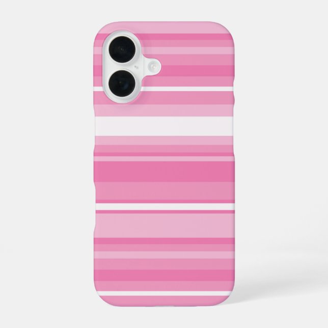 Pink stripes iPhone 16 case (Back)