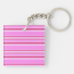 Pink stripes keychain