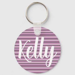 Pink stripes keychain