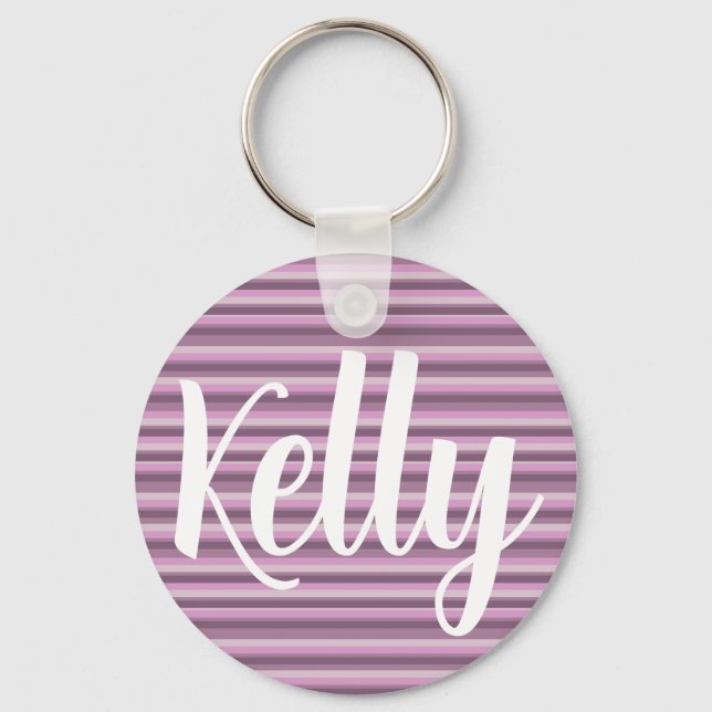 Pink stripes keychain (Front)