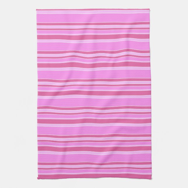 Pink stripes kitchen towel (Vertical)