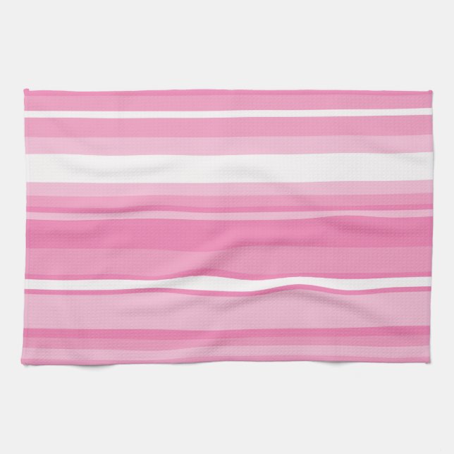 Pink stripes kitchen towel (Horizontal)