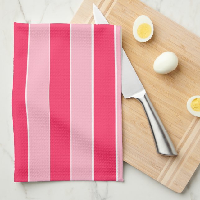 Pink Stripes  Kitchen Towel (Quarter Fold)