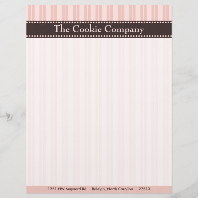 Pink Stripes Letterhead (Front)