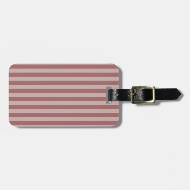 Pink Stripes Luggage Tag (Front Horizontal)
