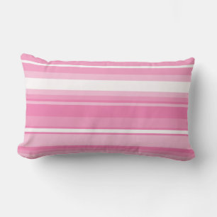 Pink stripes lumbar pillow