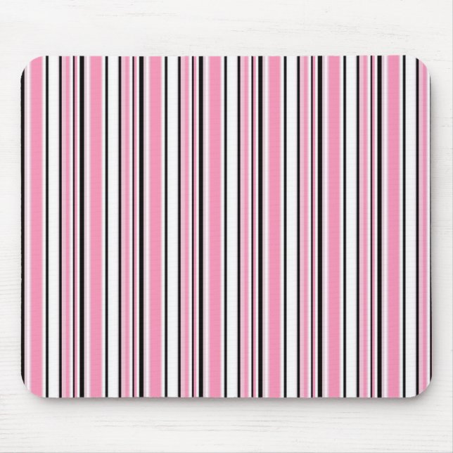 Pink Stripes Mouse Pad (Front)