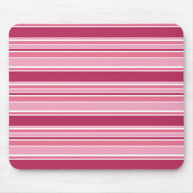 Pink stripes mouse pad (Front)