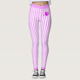 Pink Stripes on PINK Leggings