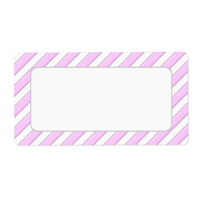 Pink Stripes on White Blank Shipping Labels (Front)