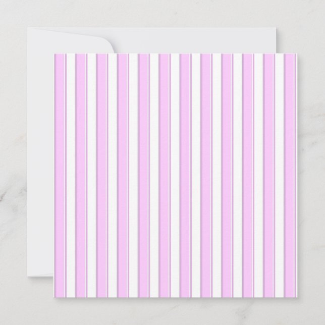 Pink Stripes on White Custom Invitations (Front)
