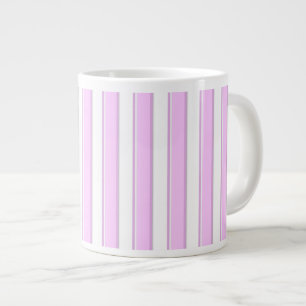 Pink Stripes on White Large Coffee Mug