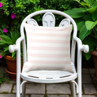 Pink Stripes Outdoor Pillow