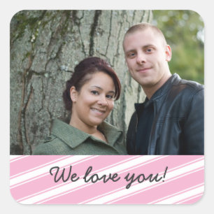 Pink Stripes Pattern Sticker Design Personalized
