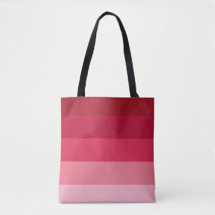 Pink stripes pattern tote bag