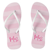 Pink Stripes Personalize with Name Miss
