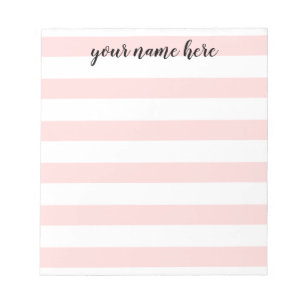 Pink Stripes Personalized Notepad